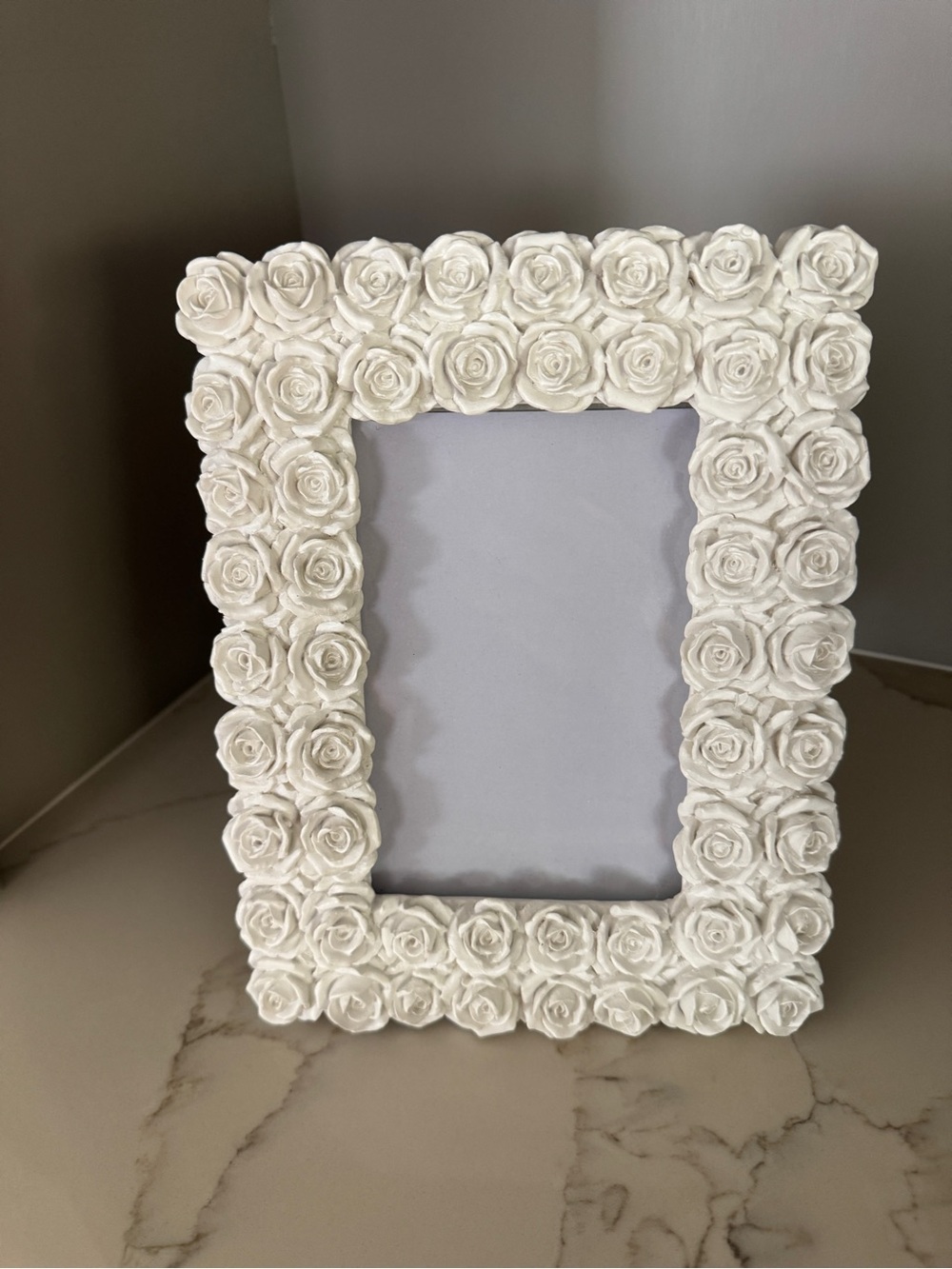 Ivory Rose-Embellished Picture Frame